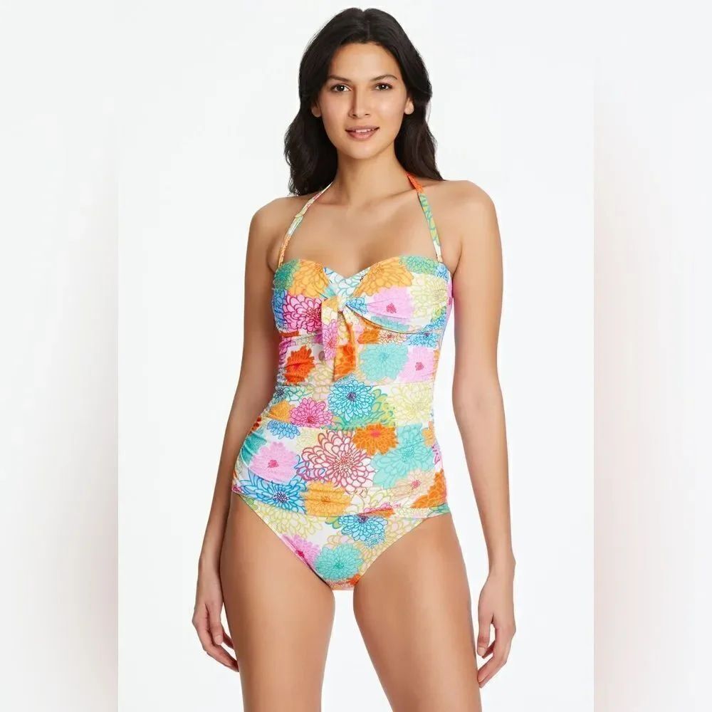 Bleu Rod Beattie Fresh Picks Knot Front Bandeau Tankini Top and Bottom